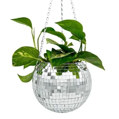 Afbeelding van Disco plantenbak Funky Planter Zilverkleurig