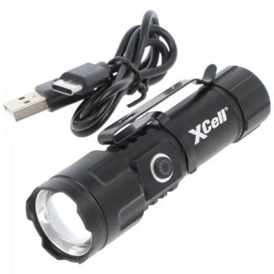Afbeelding van LED Taschenlampe Mini Zoom, fokussierbar, mit Akku und Ladekabel