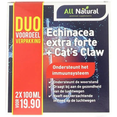 Afbeelding van All Natural Echinacea Extra Forte + Cat&#039;s Claw, 200 ml