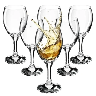 Afbeelding van KADAX Wijnglazen, vaatwasmachinebestendige wijnkelk, hoogwaardige en elegante glazen voor rode witte wijn, wijnglas met lange stijl, kelkglazen het serveren (6 x 245 ml, wijn)