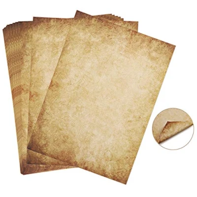 Afbeelding van ABSOFINE 60 vellen briefpapier, oud papier, vintage oud, Casanova, middeleeuws DIN A4, dubbelzijdig 100 g