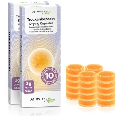 Afbeelding van JB White 20 droogcapsules voor hoortoestellen compatibel met Phonak oplaadlade universele kleurindicator droogbeker droogtabletten accessoires (3 g, individueel verzegeld)