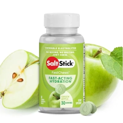 Afbeelding van SaltStick FastChews Elektrolyttabletten, kauwtabletten, 60 groene appel, elektrolyt zouttabletten voor hardlopers, sportvoedingssupplementen hydratatie, loopkauwartikelen,