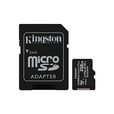 Afbeelding van Kingston Canvas Select Plus MicroSD kaart, SDCS2/256GB, Zwart