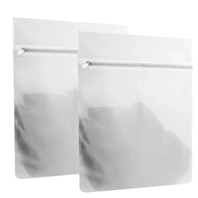 Afbeelding van Waszak, 2 stuks wasnetten, 30 x 25 cm, waszak met ritssluiting, wasnet voor wasmachine, netvakken ondergoed, sokken, beha&#039;s