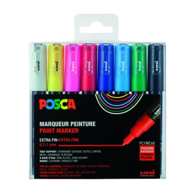 Afbeelding van Posca Paintmarker Pc 1mc, Set Van 8 Markers In Geassorteerde Basiskleuren