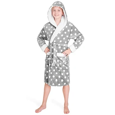 Afbeelding van CityComfort kamerjas voor meisjes, pluizige met capuchon kinderen (grijs, 13 14 jaar)