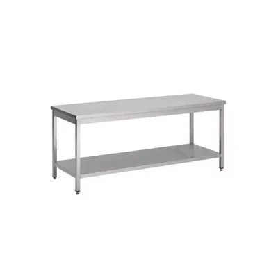 Afbeelding van Gastro M RVS werktafel met onderblad 88x100x60cm