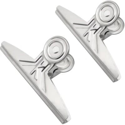Afbeelding van Coideal Extra grote Bulldog Clips 2 stuks 20 cm Jumbo RVS XL Bull Binder Paperclip Klemmen voor Kantoor (Zilver, 7 7/8 inch)