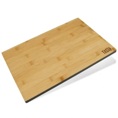 Afbeelding van Tasty bamboe snijplank, houten robuuste voor het hakken en koken van voedsel, charcuteriebord, voorgerechtbord, sandwichplank, broodplank, 35,5 x 25 1,2 cm, bruin elegant grijs