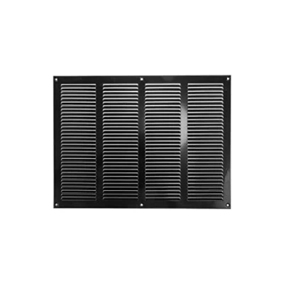 Afbeelding van Ontluchtingsafdekking, HVAC, 40 x 30 cm, zwart, achterrooster, stalen plafond en zijwand, met insectenscherm, 400 300 mm, zwart