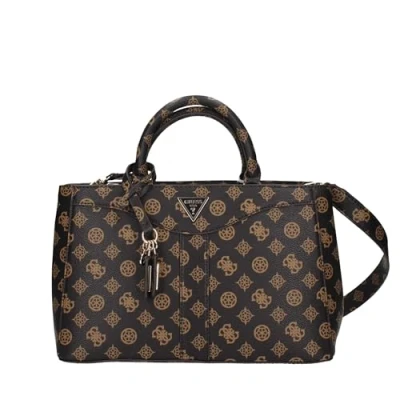 Afbeelding van GUESS Handtas Schoudertas Dorys Luxury Satchel Mocha Logo Donkerbruin