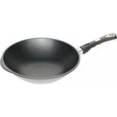Afbeelding van AMT Gastroguss Wokpan 28 cm Aluminium Inductiegeschikt Antiaanbaklaag Ovenbestendig