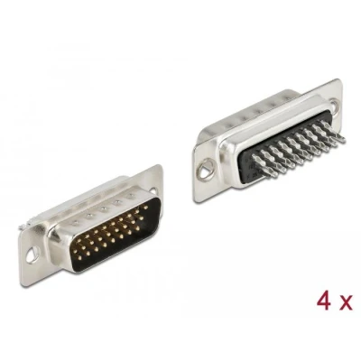 Afbeelding van Delock D Sub HD 26 pins connector metaal, soldeer versie, 4 stuks De