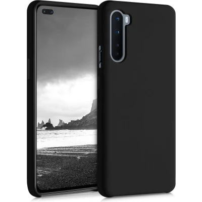 Afbeelding van kwmobile telefoonhoesje geschikt voor OnePlus Nord Hoesje met siliconen coating Smartphone case in zwart