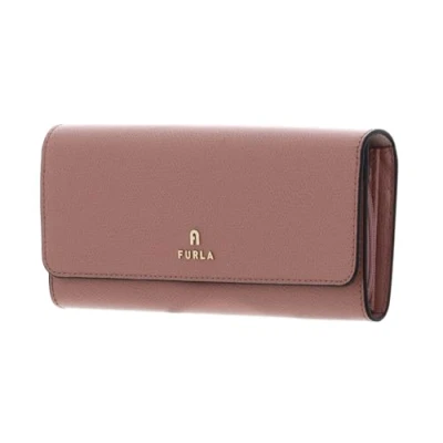 Afbeelding van FURLA Leren Portemonnee Camelia Continental Wallet Tulle + Ballerina i Oud roze