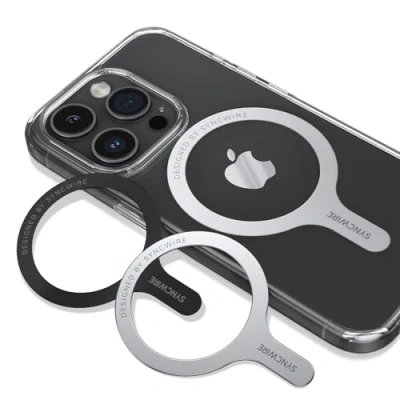 Afbeelding van SYNCWIRE MagSafe sticker, metalen ring (3 stuks) compatibel met ring, ondersteunt draadloos opladen, universele magnetische conversiekit voor telefoonhoesje, past op iPhone, Galaxy, alle