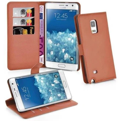 Afbeelding van Cadorabo Hoesje geschikt voor Samsung Galaxy NOTE EDGE in CHOCOLADE BRUIN Beschermhoes Cover magnetische sluiting Case