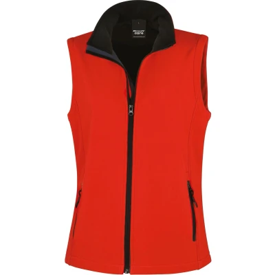 Afbeelding van Result Core Ladies Printable Softshell Bodywarmer R232F Red / Black
