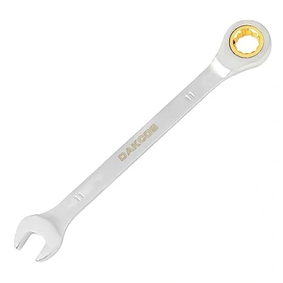 Afbeelding van DAKCOS Flexibele Hoofd Ratchet Combinatie Sleutel 11mm Chroom Vanadium Staal
