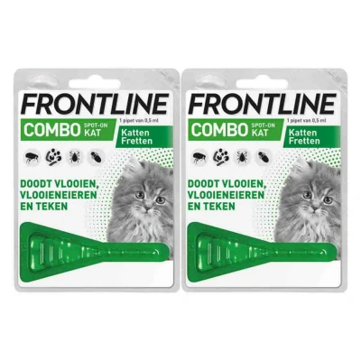 Afbeelding van 2x Frontline Combo Anti Vlooien en Teken Druppels Kat vanaf 1 kg