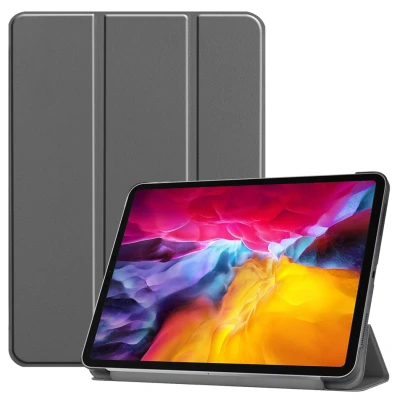Afbeelding van Apple iPad Pro 11 (2022) Hoes: iMoshion Trifold Bookcase Grijs Kunstleder Tablet Hoezen