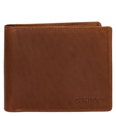 Afbeelding van Genicci Portemonnee / Portefeuille Billfold Leer Noble Cognac