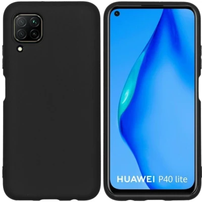 Afbeelding van Huawei P40 Lite Hoesje Siliconen en TPU (zacht) iMoshion Softcase/Backcover Zwart Telefoonhoesje