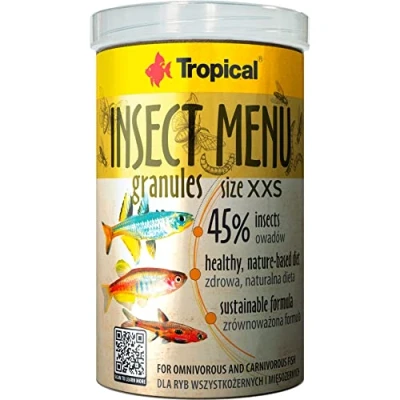 Afbeelding van INSECT MENU GRANULES SIZE XXS 1000 ml / 640 g visvoer in de vorm van zinkende ultrafijne korrels op basis 3 insecten
