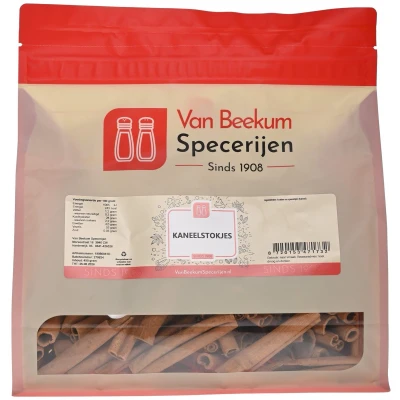 Afbeelding van Van Beekum Specerijen Kaneelstokjes 450 gram (hersluitbare stazak)