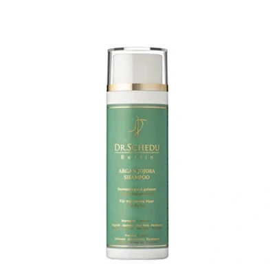 Afbeelding van Dr. Schedu Berlin Argan Jojoba Shampoo 200 ml, met aloë vera gel en panthenol, voor droog, gekleurd beschadigd haar, siliconenvrij, dierproefvrij