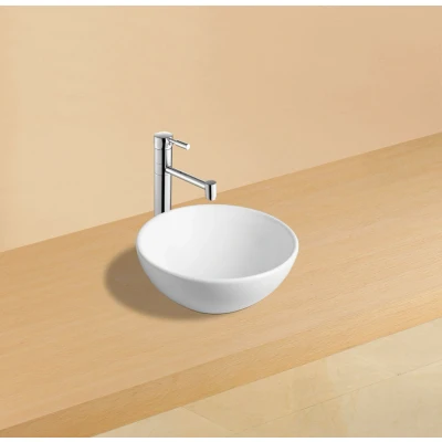Afbeelding van Wiesbaden Luna waskom rond 32x13 cm keramiek glans wit
