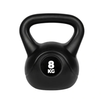 Afbeelding van VirtuFit PVC Kettlebell Gewichten 8 kg Zwart Kettle Bell Kettlebells