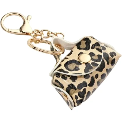 Afbeelding van Sleutelhanger Panterprint Tas 5 x 4 cm