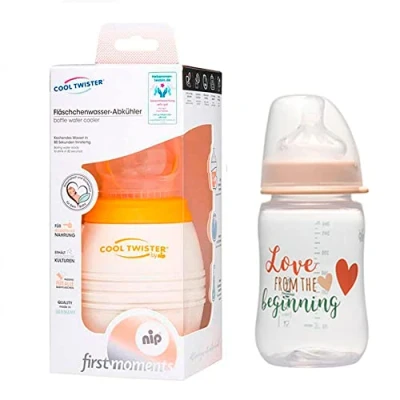 Afbeelding van NIP Flessenkoeler Cool Twister + fles 260 ml met zuiger maat M vanaf de geboorte