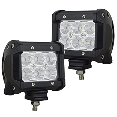 Afbeelding van AUXTINGS 2 stuks 10 cm 4 inch 18W Flood LED werklichtbalk Off road vrachtwagens SUV 4WD Rijdende mistlichten