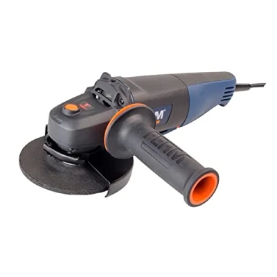 Afbeelding van FERM AGM1061S Haakse slijper 125mm 900W 3 meter rubber kabel Compact Elektronische herstartbeveiliging 12000 t/min Softgrip Zijhandgreep kan op posities Verstelbare beschermkap Slijptol Slijpmachine Semi professioneel