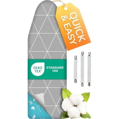 Afbeelding van Superzachte 5 laags Turbo strijkplankovertrek 120x45 voor stoomstrijkijzers 50% sneller, Made in Europe, 122 x 38, maten, XL 120 125 cm 38 45