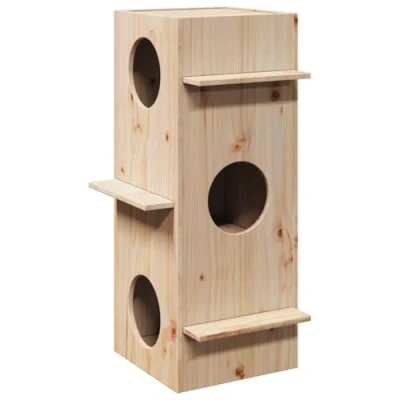 Afbeelding van Kattenhuis 43x43x90 cm massief grenenhout
