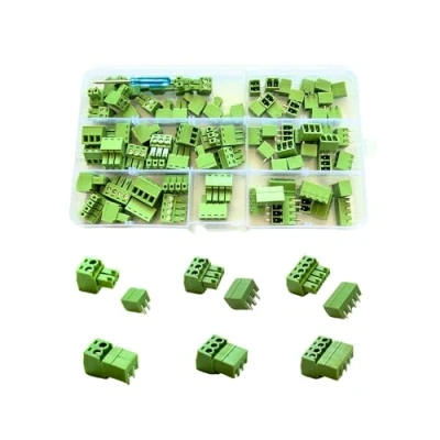 Afbeelding van BASECONEX 40 paar steekklemmen, 3,81 mm pitch, 2 polig, 3 4 PCB, schroefklem, voor PCB (schuine hoek, pins + pinnen pins)