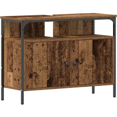 Afbeelding van vidaXL Badkamer Wastafelkast Oud hout Massief gerecycled Middelgroot