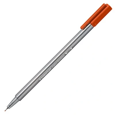 Afbeelding van Staedtler Triplus Fineliner 334 SB10 Tips Desktop Doos Standaard verpakking Pack of 10 Kalahari oranje