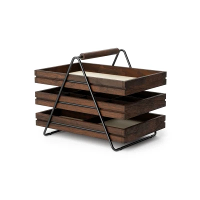 Afbeelding van Umbra sieraden organizer met 3 laden Terrace zwart walnoot