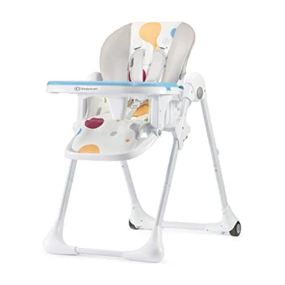 Afbeelding van Kinderkraft kinderstoel YUMMY, kinderstoel, ergonomisch, comfortabel, inklapbaar, met verstelbare hoogte, voetensteun, afneembare dubbele lade, voor peuter, van 6 maanden tot 3 jaar, veelkleurig