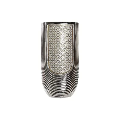 Afbeelding van Vaas DKD Home Decor 24 x 13 47 cm Zilverkleurig Gouden Keramiek