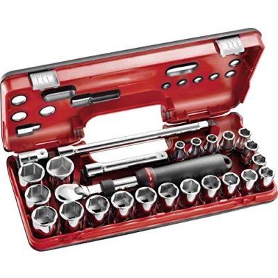 Afbeelding van Facom complete koffer 1/2&quot; 25 delig met uitschuifbare ratel stofdichte kop sxl.161 SXL.DBOX2