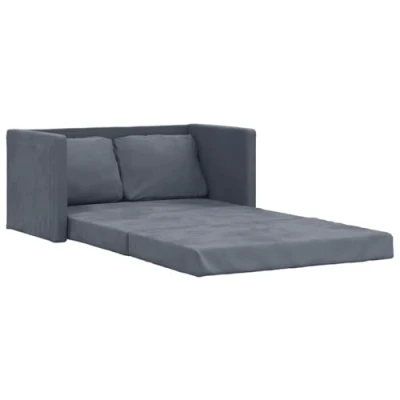 Afbeelding van Slaapbank vloermodel 2 in 1 122x204x55 cm fluweel donkergrijs