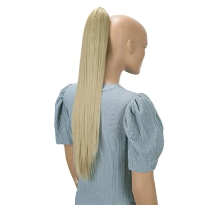 Afbeelding van CAISHA 60cm Pruik Vlecht Paardenstaart Haarextensies Glad Lichtblond H609