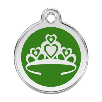 Afbeelding van Crown Green roestvrijstalen hondenpenning large/groot dia. 3,8 cm RedDingo