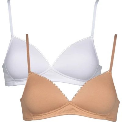 Afbeelding van My Basic by After Eden voorgevormde bh zonder beugel (set van 2) wit/beige